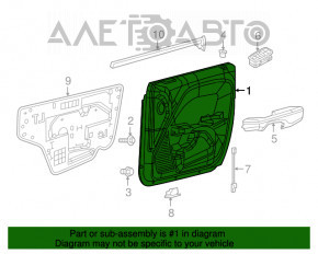 Door trim card front right Dodge Challenger 15-23 rest black cloth