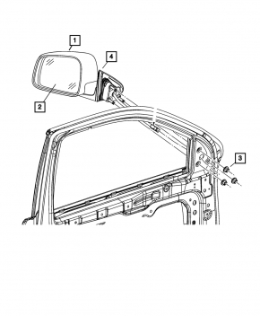 Left side mirror assembly Dodge Durango 11-18 without turn signal
