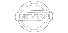 Emblem badge Nissan front Nissan Leaf 11-17 rubbed