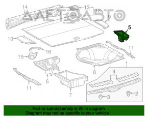 Right trunk tray for Lexus RX350 RX450h 16-22