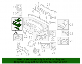 Subaru b9 Tribeca driver's footwell lower dashboard trim