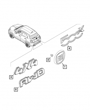 Emblem badge tailgate Fiat 500X 16-17