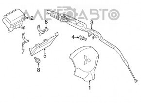 Airbag airbag side curtain right Mitsubishi Outlander Sport ASX 16-23 rest