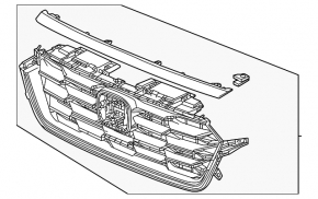 Radiator grill assembly Honda CRV 23- with chrome molding