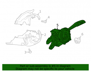 The steering column switch guitar assembly for Audi Q5 80A 21-24 for the lane keeping camera and heated steering wheel is broken