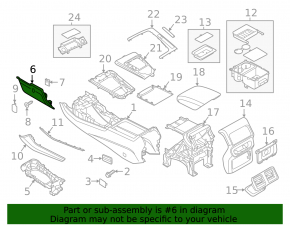Center console trim side left Audi Q5 80A 18-24 black, with plug