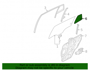 Door glass triangle rear left Hyundai Ioniq 17-22