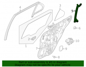 Rear left door glass guide Kia Niro 23-