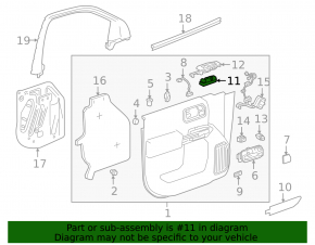 Front right window lift control Chevrolet Bolt EV 22-23