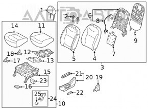 Driver's seat Kia Soul 14-16 prerest without airbag, cloth black
