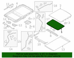 Front sunroof glass Ford Explorer 11-19
