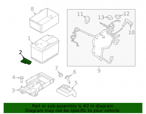 Battery mount Ford Edge 15-