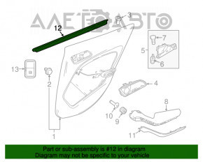 Door glass seal rear left Mercedes GLA 15-20 internal