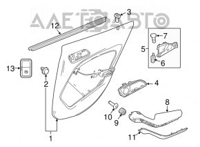 Door glass seal rear left Mercedes GLA 15-20 internal