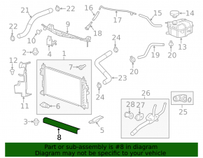 Lower radiator deflector Chevrolet Impala 14-20 2.5