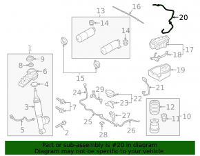 Volvo XC90 16-26 air suspension compressor receiver tube