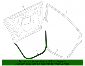 Rear left door seal VW CC 08-17
