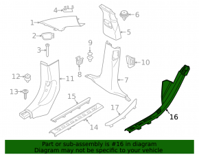 Rear right door sill trim for BMW X7 G07 19-25 Black