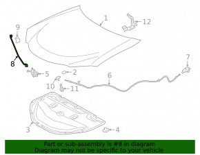 Support bonnet stop Lexus UX200 UX250h 19-