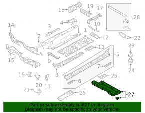 Rear left underbody protection for Audi A3 8V 16-18 e-tron