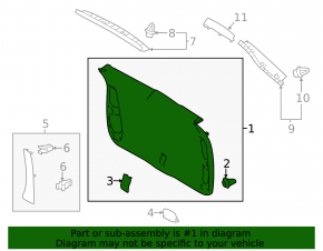 Toyota Highlander 14-19 tailgate trim