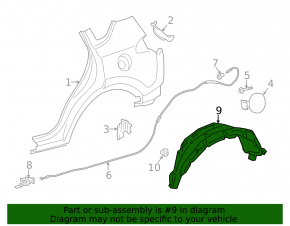 Rear left fender liner Toyota Rav4 13-18