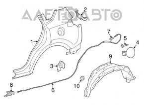 Rear left fender liner Toyota Rav4 13-18