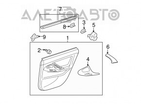 Toyota Camry v40 rear left door panel, gray leather