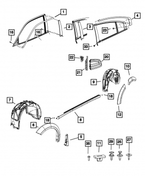 Trunk lid seal side left Dodge Charger 15-23