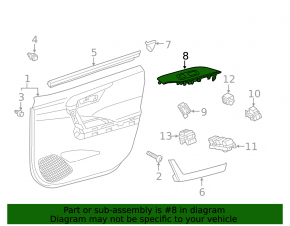 Front left window lift control trim Toyota Rav4 19 - broken mount