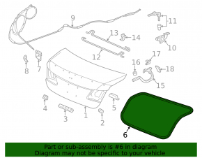 Honda Accord 13-17 trunk lid seal