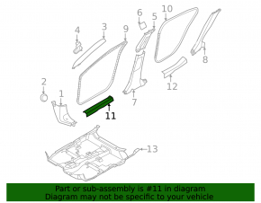 Door sill trim front left Nissan Sentra 20-24 black