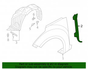 Seal wing door-wing left Hyundai Veloster 12-17