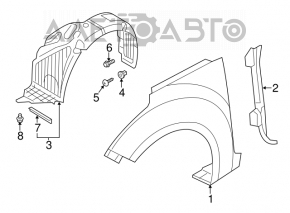 Seal wing door-wing left Hyundai Veloster 12-17