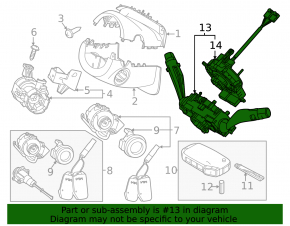Steering column switch guitar assembly Kia Niro 23- with a cable without fog lights and heated steering wheel
