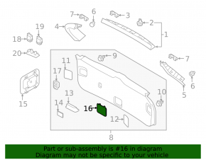 Subaru Forester 14-18 SJ Trunk Door Trim Plug Black