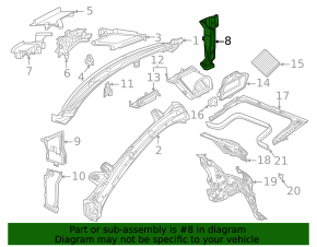 Left windshield wiper grille drain Mercedes W167 GLE 350 450 20-26 upper part