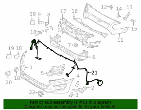 Front Bumper Wiring Ford Transit Connect MK2 13-15 Without PTF