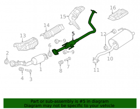 Exhaust line middle part Nissan Versa 12-19 usa 1.6