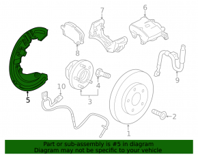 Brake Disc Cover Front Right Cadillac ATS 13-18 rwd