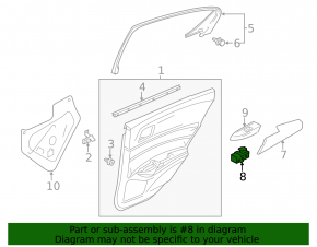 Rear left window control Acura ILX 13-22