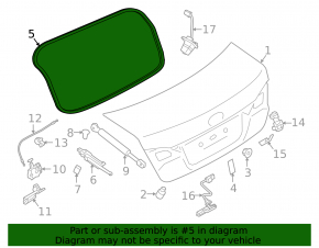 Subaru Legacy 15-19 trunk lid seal