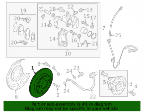 Rear left brake disc Kia Niro 19-22 EV