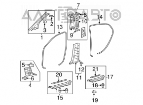 Front left door sill trim for Toyota Avalon, gray, 2012
