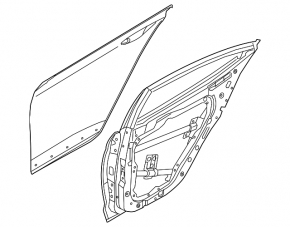 Door bare rear right Hyundai Ioniq 17-22