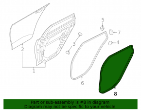 Rear right door seal for Kia Optima 16-20