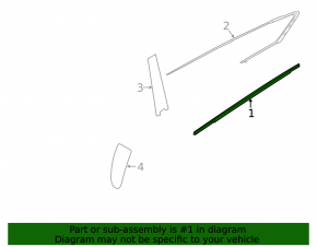 Door-glass molding, central rear left, Kia Sportage 17-22, chrome