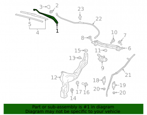 Front left wiper arm GMC Terrain 18-