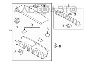 Kia Sorento 16-20 trunk opening trim gray, type 1