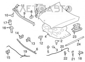 Left hood lock Mercedes AMG GT-class X290 19-25